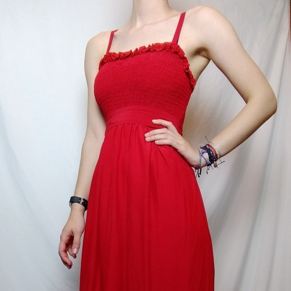 Dresses & Skirts - Red Summer Boho Midi Dress